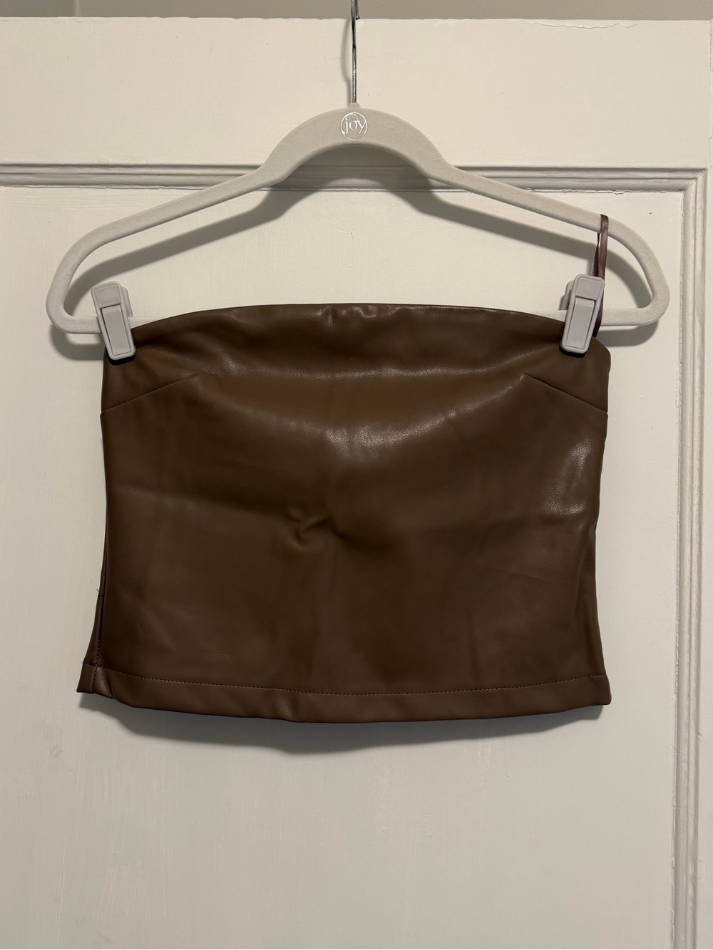 Brown Leather Tube Top